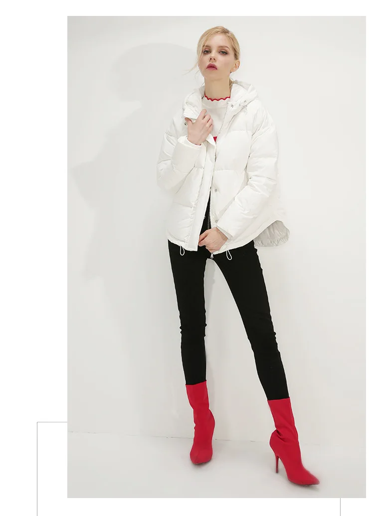 Зимняя Новинка, модный бренд, белая куртка-пуховик на утином пуху, женское теплое пальто с капюшоном, стеганое пуховое пальто с пуховым шарфом, wq411, Прямая поставка