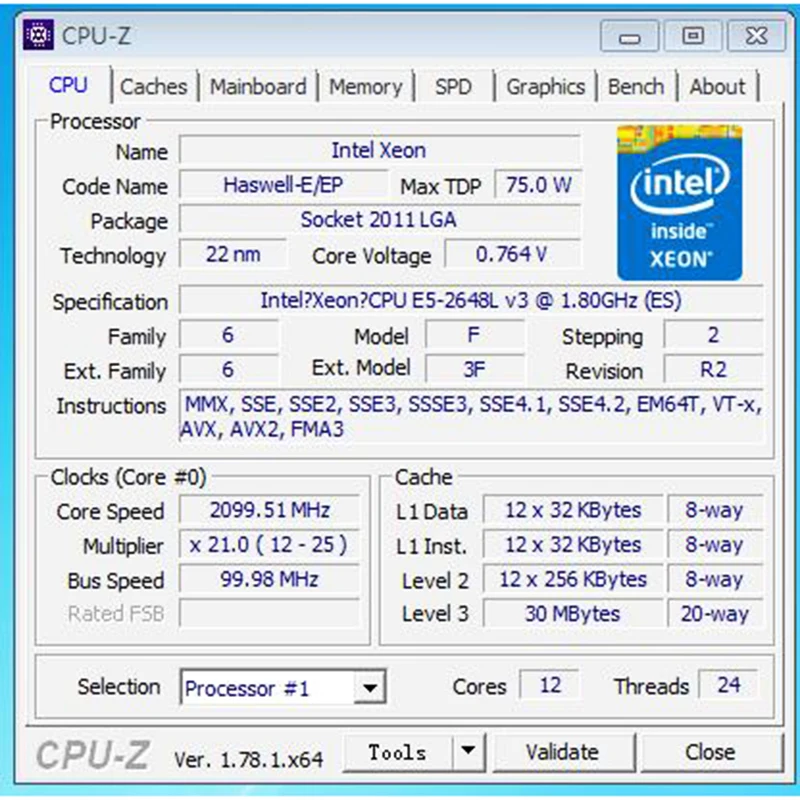 E5 2648LV3 положительный 12/24 1,8 с грузом 2,1 core 2,5 г заклинание 2650V3 V4