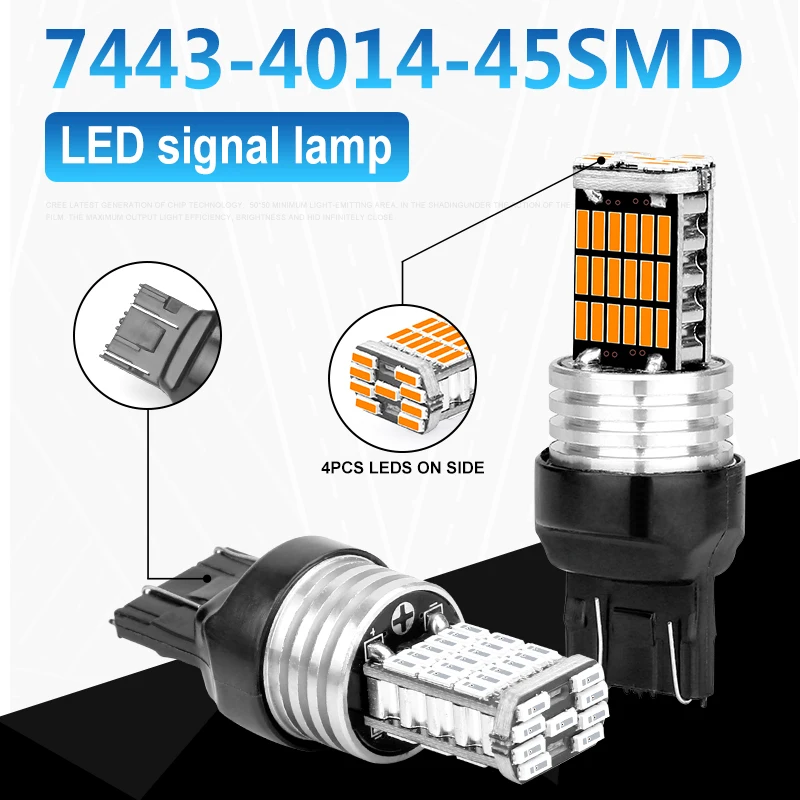 2х автомобильная светодиодная сигнальная лампа T20 7443 7440 Led W21W W21/5 W WY21W Canbus Авто Стоп сигнал поворота светильник задний тормозной светильник s 12V hlxg