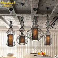 Современный домашний декор, черный/белый железный подвесной светильник для столовой, клетка для птиц, светильник для кофейни, светильник для бара