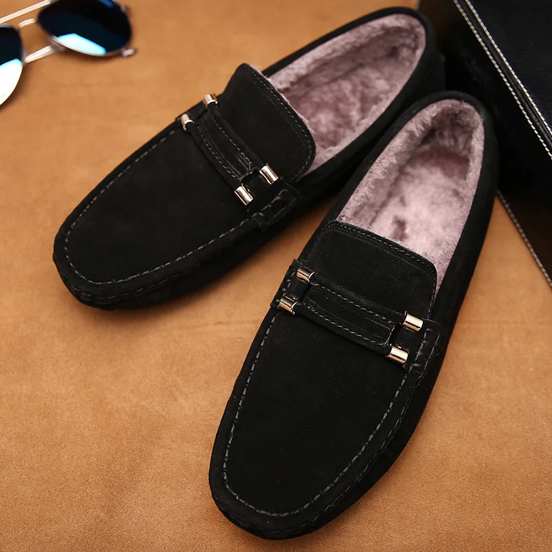 Preto Nova Anti De Além Casuais Quente Um Moda Sapatos Bangladesh Dos Preguiçoso deslizamento Feijão Inverno Masculinos Lã Pedal Veludo Grossa cáqui Grande Tamanho Homens SAxSBOrEwq