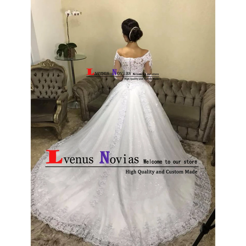 Vestido De Noiva/винтажное кружевное платье невесты с бусинами, сексуальные свадебные платья с длинным рукавом с открытыми плечами, Robe de Mariee Casamento