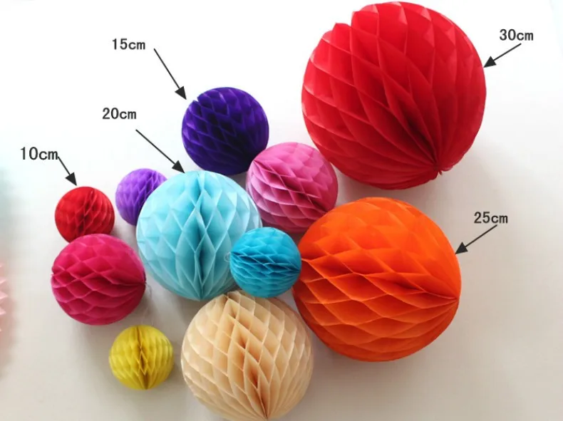 17 Цвета 12 ''(30 см) цветочки из цветной бумаги шарики pom Poms фонарик для сот, украшение дома, запас для праздников вечерние поставки Свадебные украшения