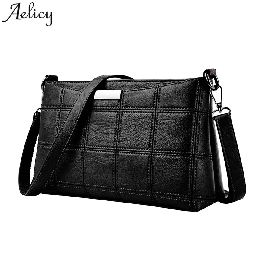 Aelicy High Quality Vintage Shoulder Bags Women Zipper Black PU Leather ...