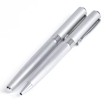 

10pcs/lot Wholesale Silver Rollerball Pens Ballpoint Pens Smooth Writing 0.7mm Black Ink Duke Metal Writing Pen Stationery