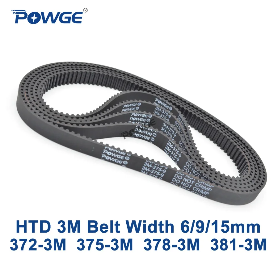 Ремень ГРМ POWGE HTD 3M C = 372 375 378 381 ширина 6/9/15 мм зубья 124 125 126 HTD3M синхронный 127 3 м|belt|belt
