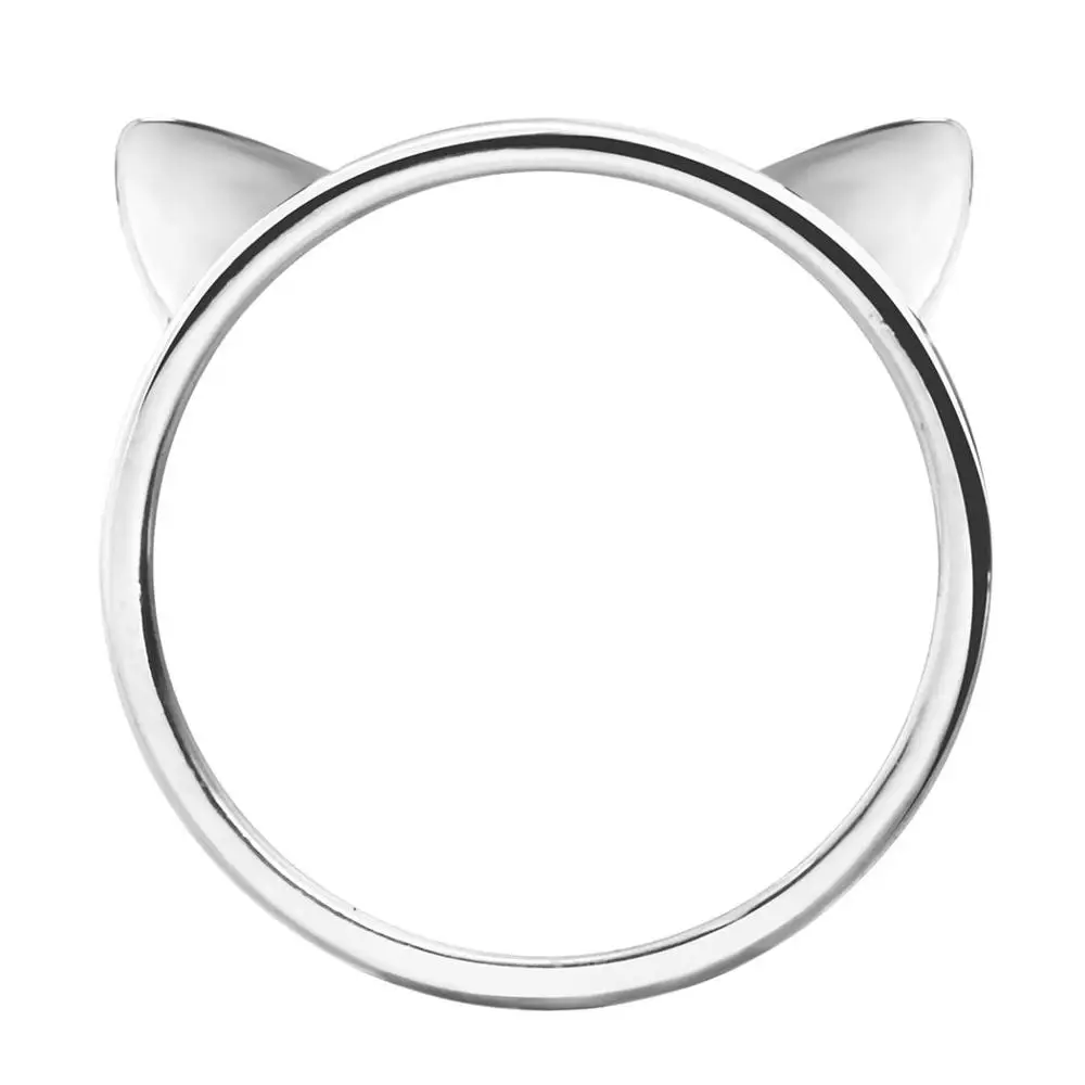Тоторова пара ювелирных изделий Кольцо милый кот Сережки для женщин Женское кольцо на палец - Цвет основного камня: Silver