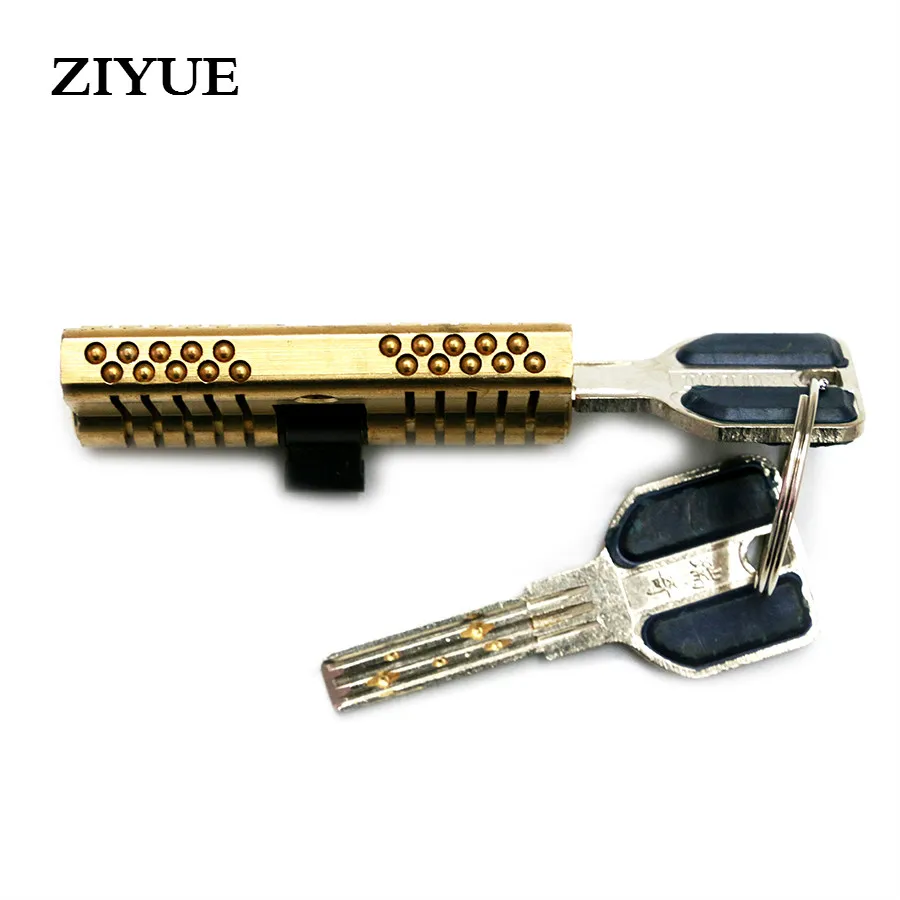 

2018 Promotion New Cadeado Free Shipping Locksmith Tools Double Row Crescent Key Cylinder Practice Brass Lock With Black Keys