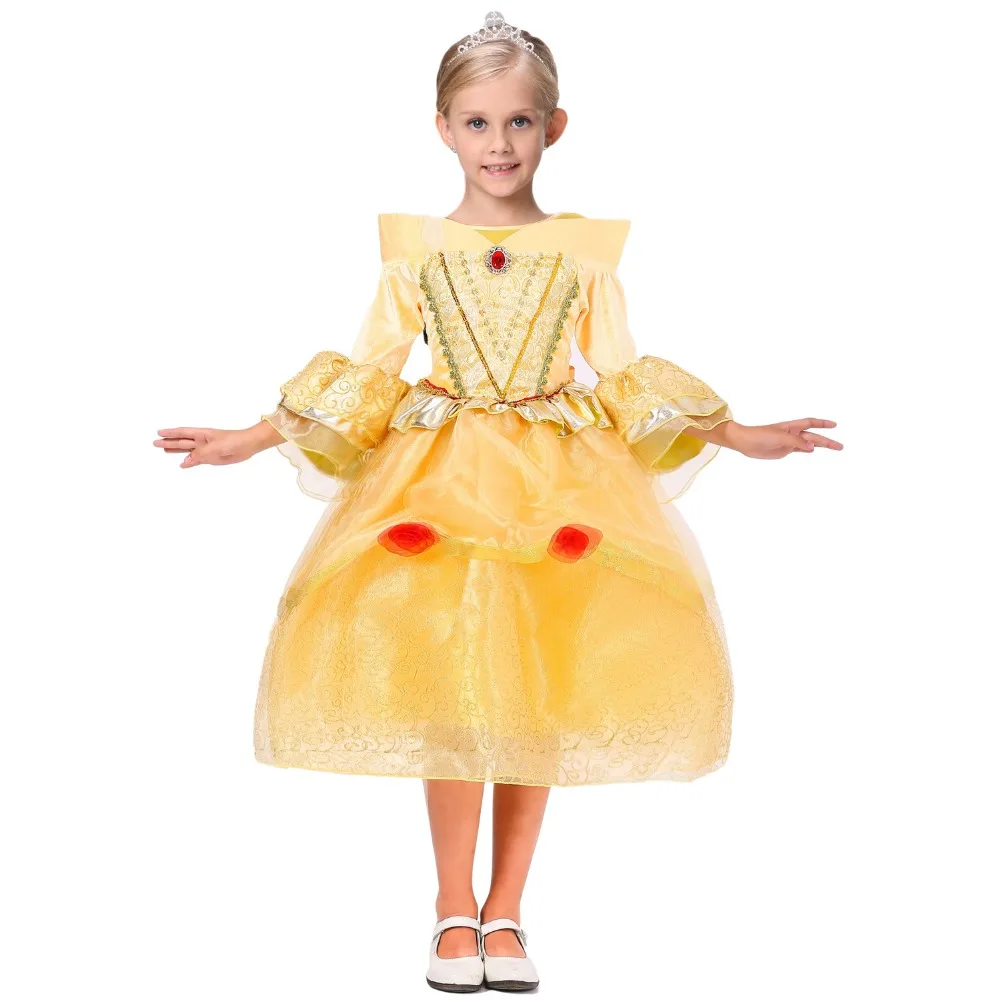 Fancy Masquerade Party Girl Costume Children Cosplay Dance Dress for