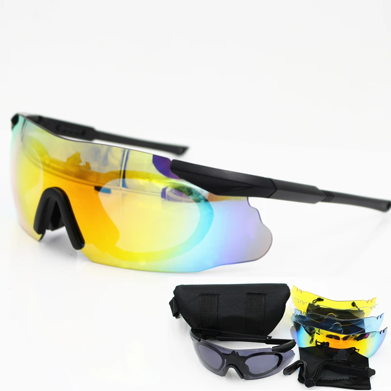 5 Lens Men Sunglasses Military Safety Glasses Tactical Army Goggles