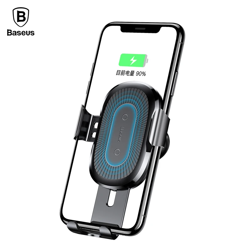 

Baseus QI Wireless Charger Car Holder for mobile phone in car iphone X Samsung Galaxy S9 Quick Charge Car Mount Phone Stand