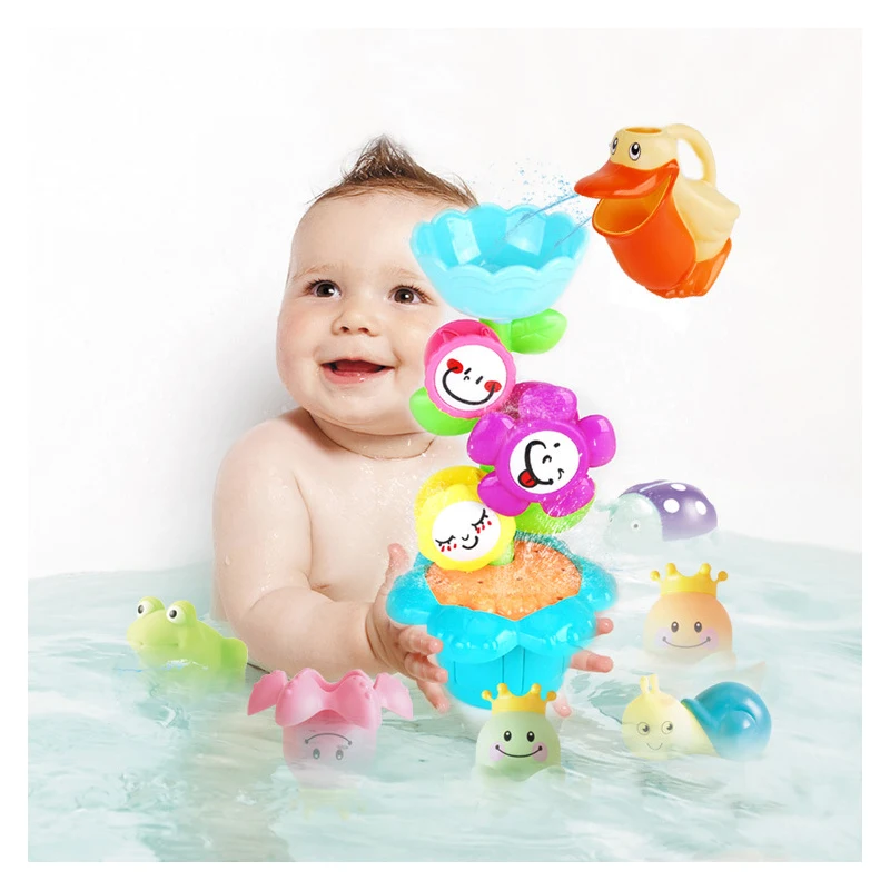 Newborn Bath Shower Wheel Toy Baby Cute Cartoon Animal Waterwheel