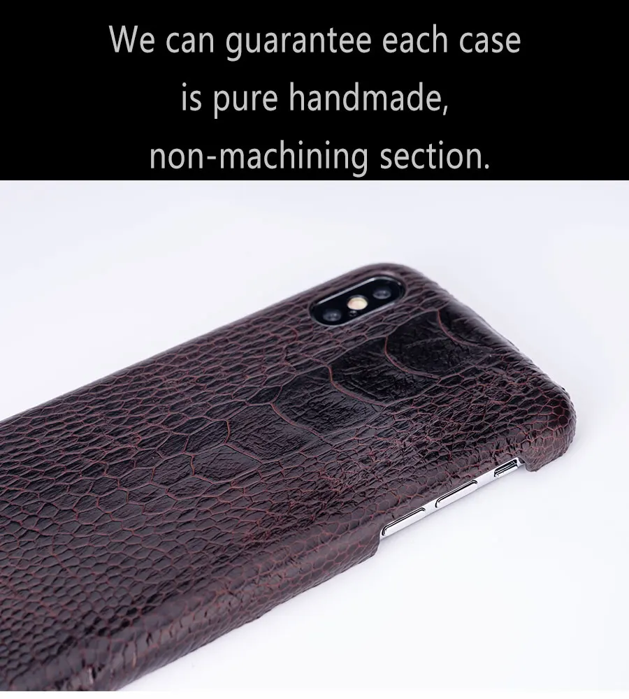 IphoneX чехол iphone7 8 plus XR XS max 6 6s водонепроницаемый страусиный чехол для кожи ног кожаный полуобернутый черный коричневый верблюд