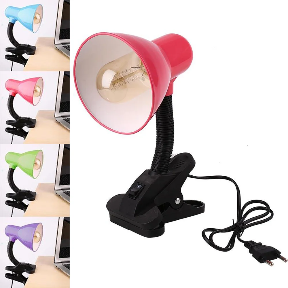 

Mabor 4 Color Flexible Folding Reading Clip Lamp E27 US Plug Home Decor Bedside Table Desk Lamp Accessories Drop Shipping