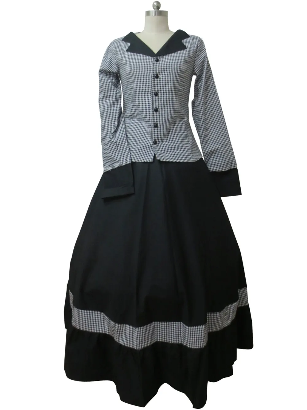 Japonský anime outfit občanská válka viktoriánské tartan večerní šaty šaty šaty H008