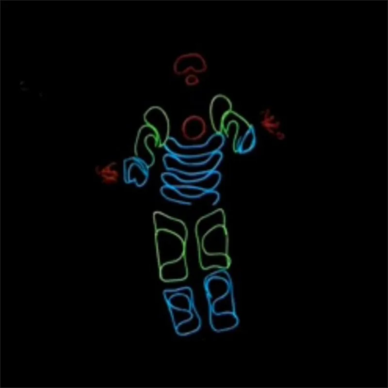 Special Price Super Bright RGB Colorful EL Wire Clothes With Mask Luminous Ballroom Costumes Suit Dance Wear For Stage DJ Bar Party Show