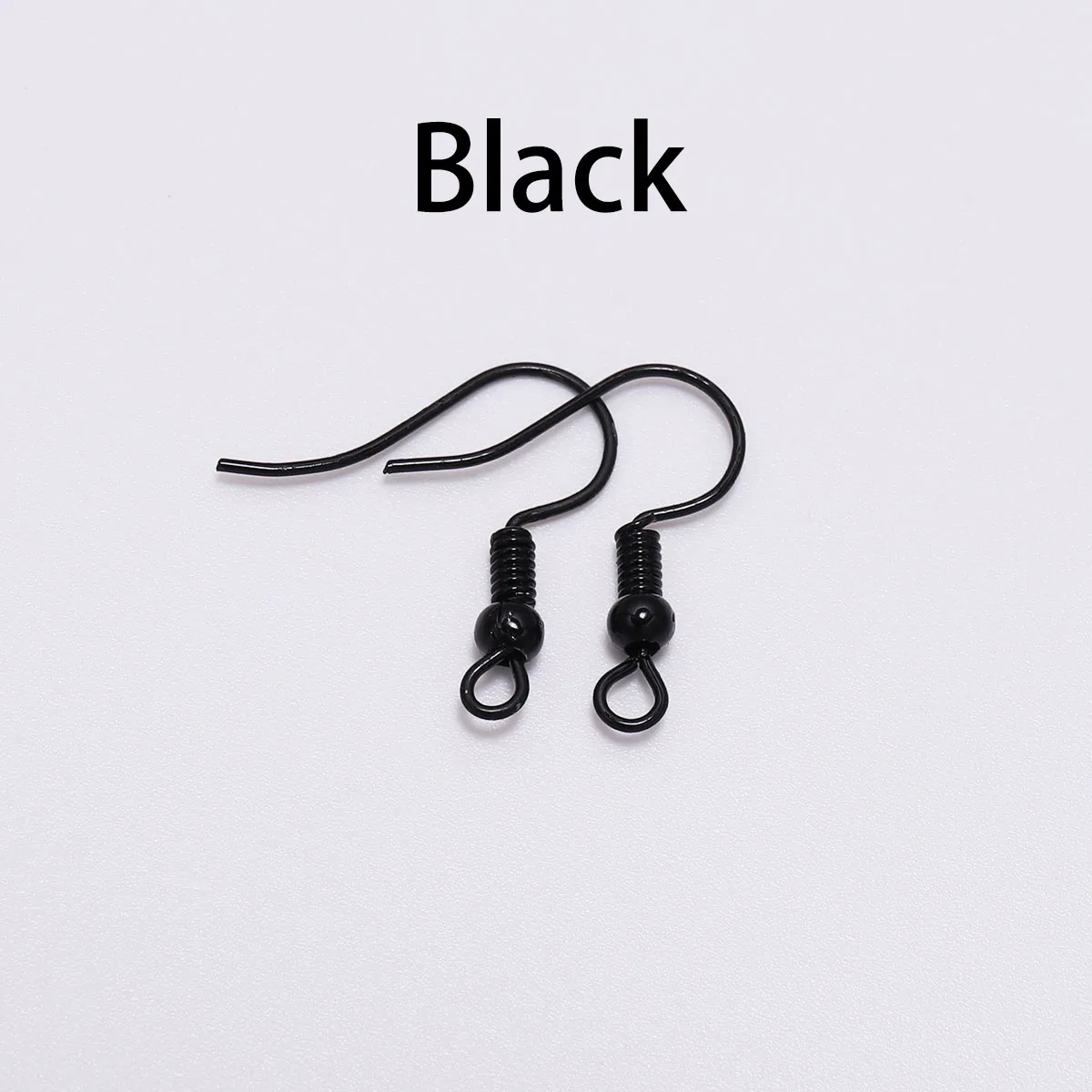 100pcs/lot 20*17mm 10 Color Iron Bead Charms Earring Wires With Ear Hook Earrings Clasp Findings Supplies For Jewelry Making DIY - Цвет: Black