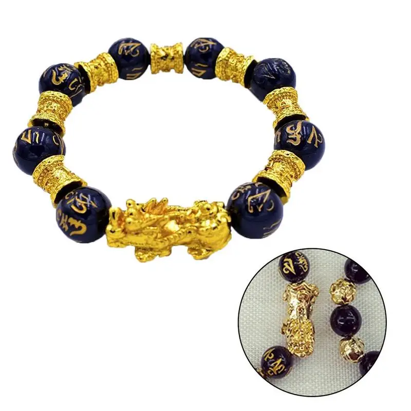 Унисекс Золотой PIXIU браслет черный браслет из бисера приносить удачу смелое богатство классические пары подарки