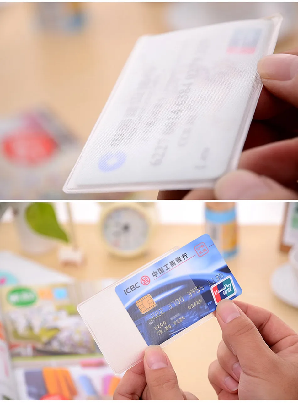 Женский прозрачный держатель для карт, 1 шт., для путешествий, для девушек, ПВХ, для автобуса, для автомобиля, Ic Card, для мужчин, для бизнеса, для кредитных карт, чехол для карт