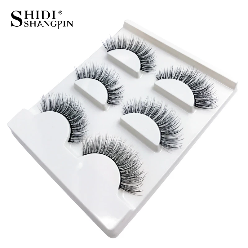 

SHIDISHANGPIN 3 Pairs mink eyelashes natural long 3d eyelashes 3d mink lashes handmade false lashes eyelash full strip lash
