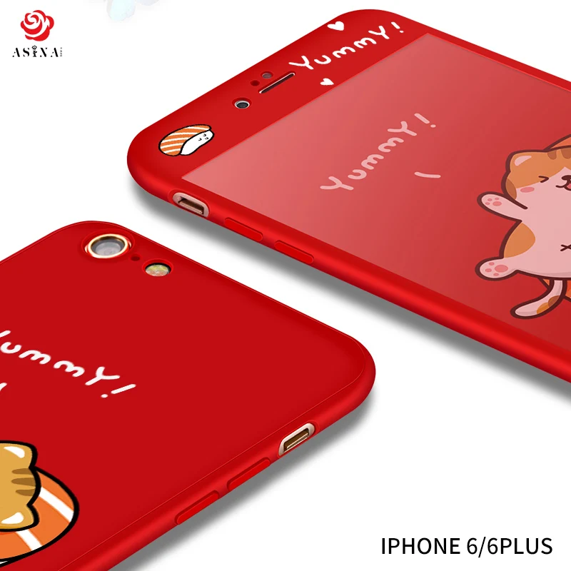 360 Drgee Full Cover For iPhone 7 Plus Case Silicone Cute Animal 360 Protection Cartoon For iPhone 6 7 8 Plus X Case Cat