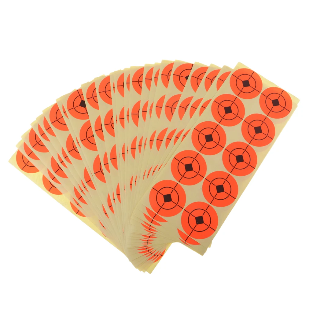 500pcs Paper Target Shooting Hunting Archery Accessories Arrow Recurve Target High Visibility Orange Targets Stickers