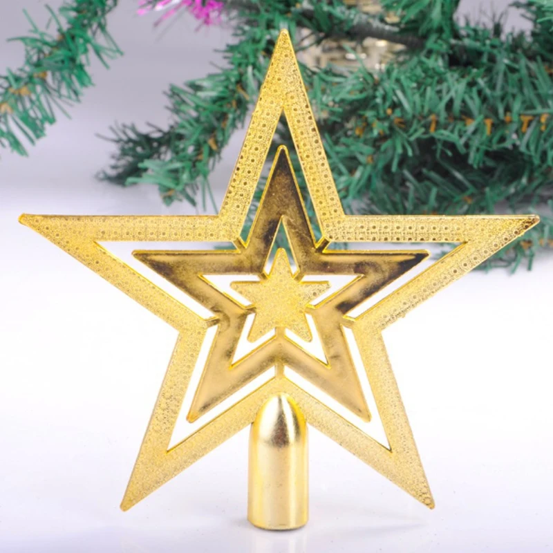 1 шт 9,5 см золотой новогодняя елка со звездой Топ deroation noel Рождественский Декор для дома фестиваля вечерние поставки орнамент