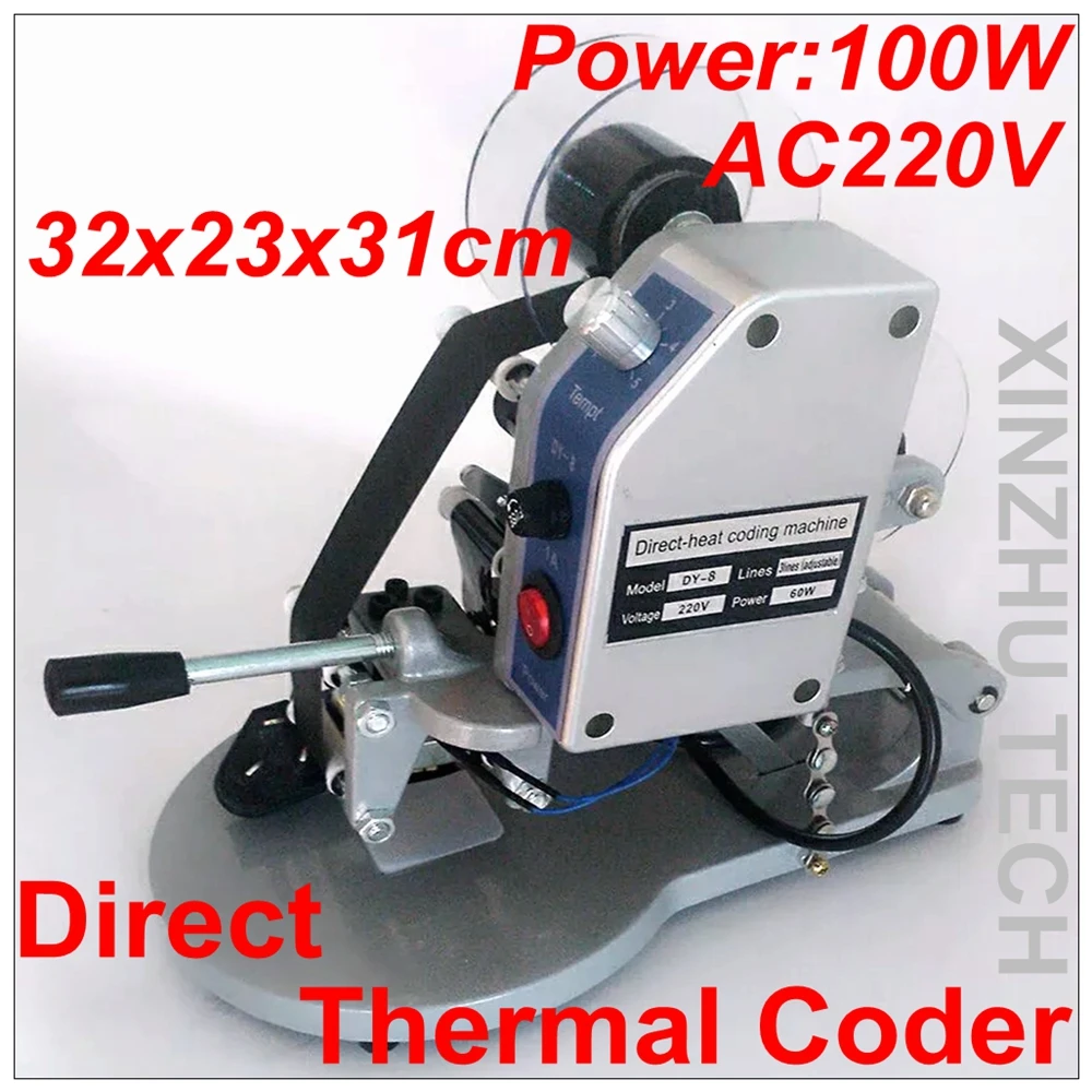 

One To Three Rows Of Hand Pressure Ribbon Direct Thermal Coder Printing Machine Production Date Labeling Machines