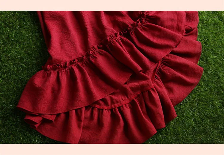 chiffon ruffles girls dress summer 2017 bohemian irregular maxi long red brand princess dress little teenagers girls clothes 4 5 6 7 8 9 10 11 12 13 14  years old little big teenage girls princess dress kids 2017 new girls dresses  (6)