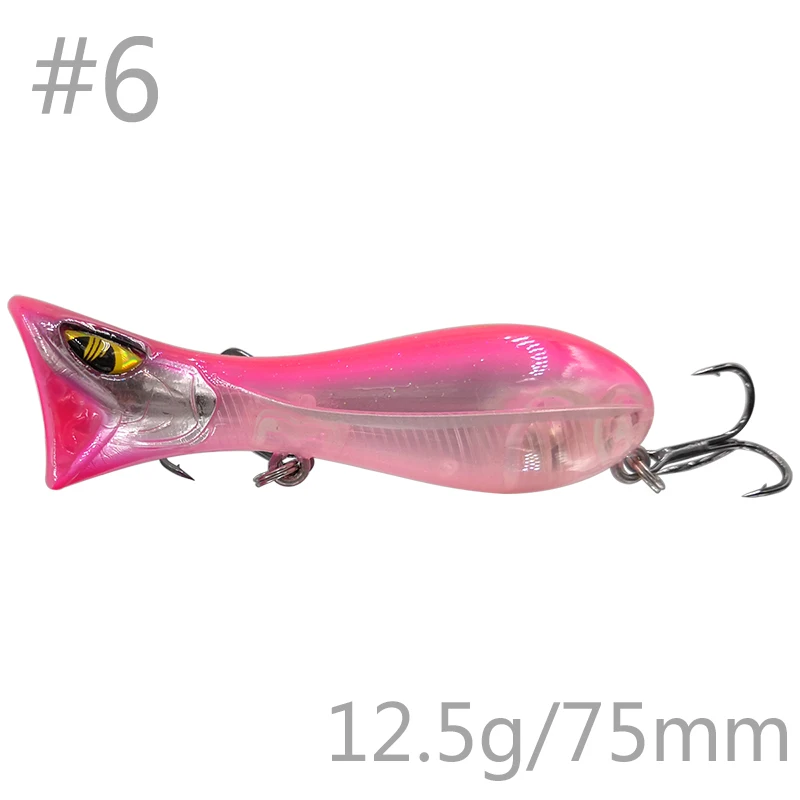 Elitelure MUYU Поппер Топ водные рыболовные приманки 70 мм/12,5 г поверхность искусственные приманки для окуня щуки Fsihing - Цвет: Color 06