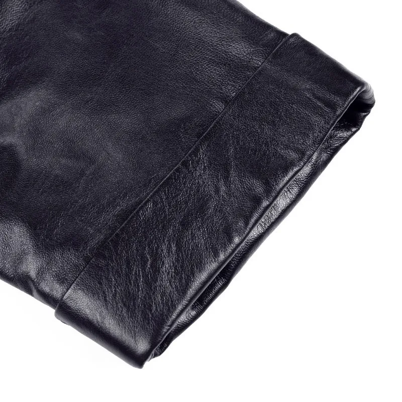 Новые дизайнерские Для женщин Натуральная кожаные брюки натуральный из натуральной кожи овчины брюки леди взлетно-посадочной полосы пенал «Гарем» Штаны Harajuku