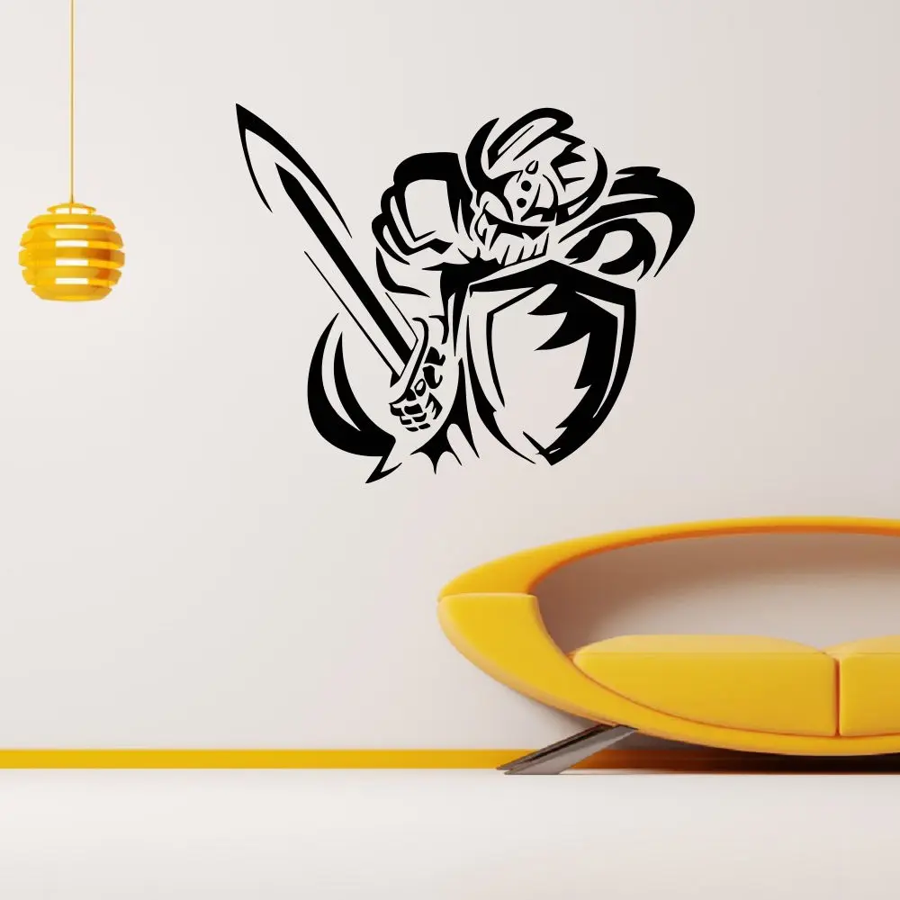 WALL DECAL VINYL STICKER ANCIENT WARRIOR KNIGHT WITH SWORD DECORvinyl