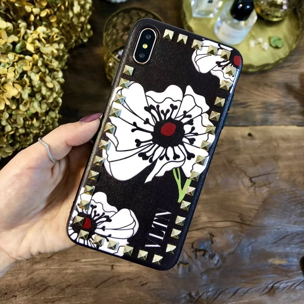 Aoweziic чехол для телефона с заклепками в европейском и американском стиле iphone xs max xr
