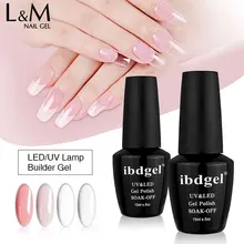 1pc ibdgel rápido seco led uv estender gel de unha escultura 15 ml duro fortalecer construtor gel uv 6 cores gel duro extensão do prego rápido