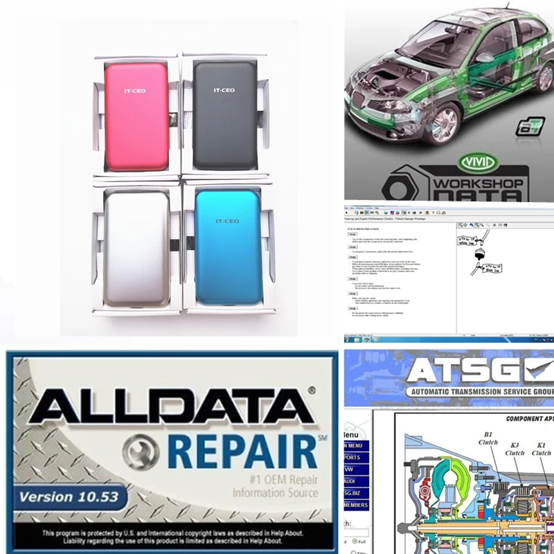 2021 Авто Ремонт Alldata Software10.53 atsg Vivid мастерской 3in1 с 750 Гб жесткий диск