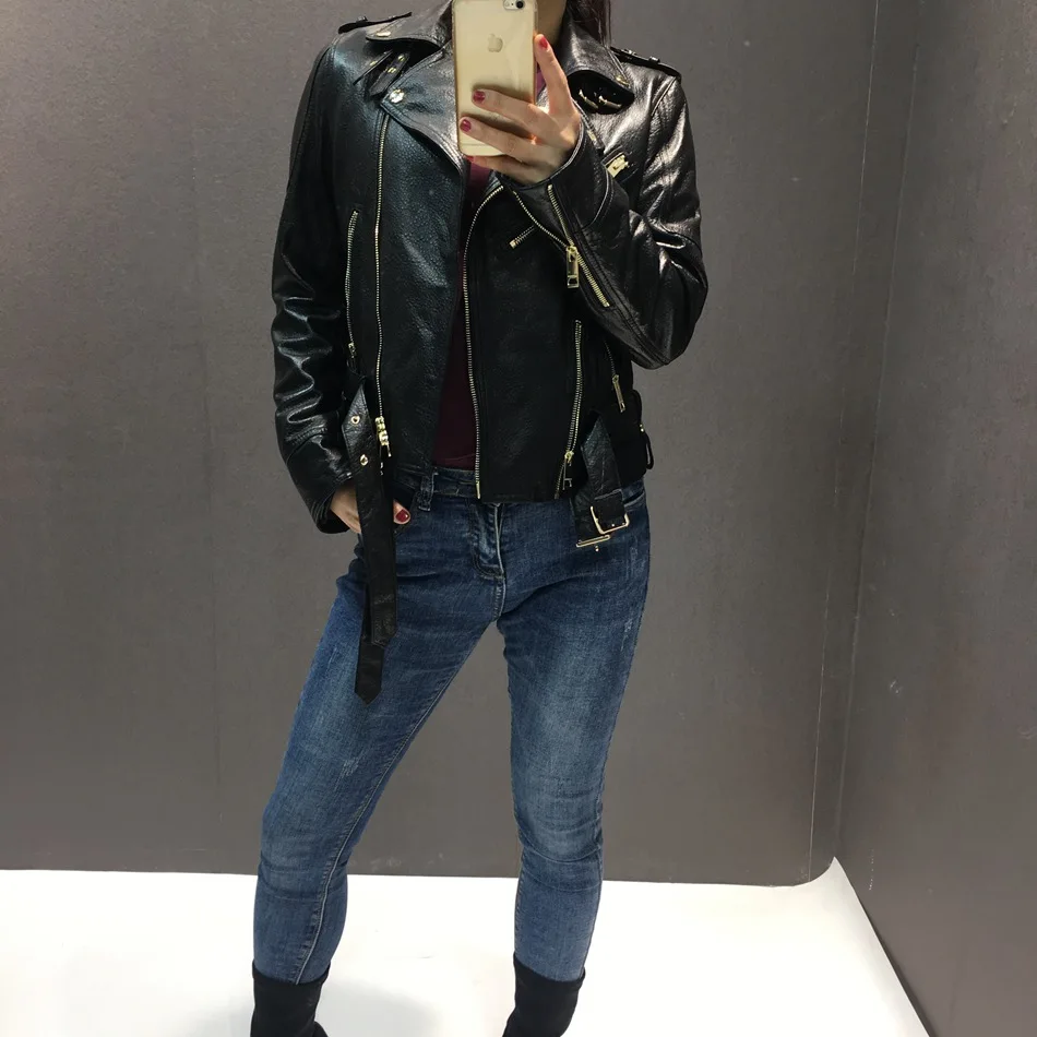women genuine leather sheepskin jacket (2)