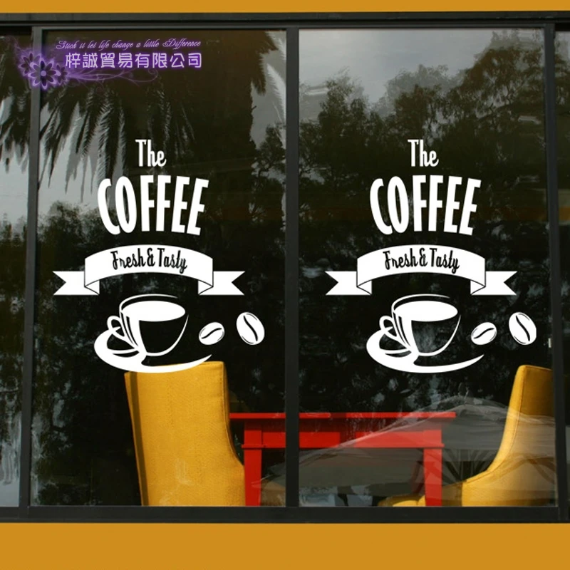 Coffee Sticker Cup Decal Cafe Poster Vinyl Art Wall Decals Pegatina Quadro Parede Decor Mural Coffee Sticker