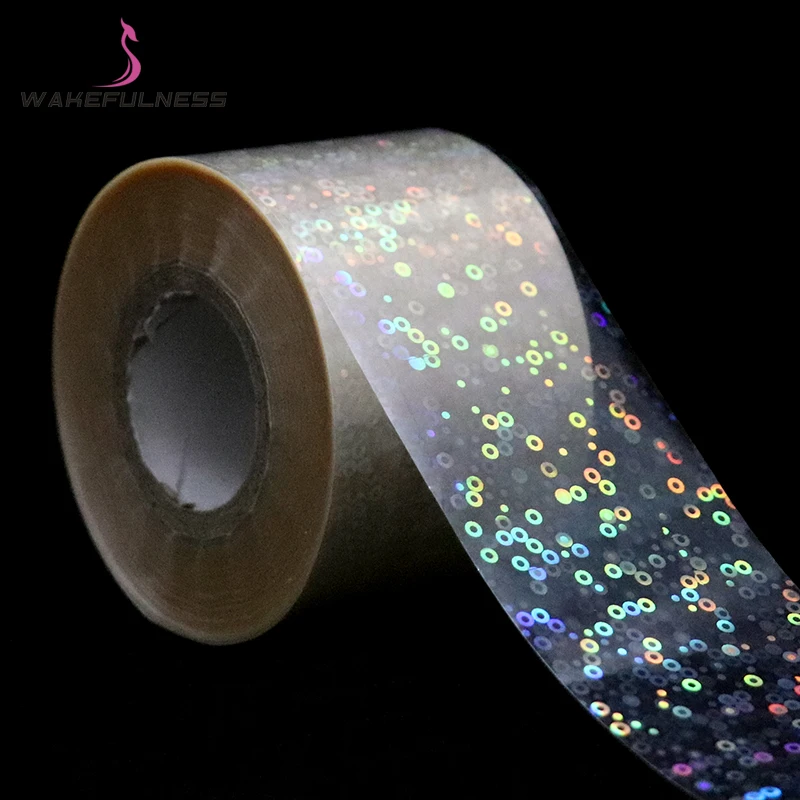 

4cm*120m Rainbow Holographic Starry Sky Nail Foils Laser Round Nail Art Transfer Sticker Decals Manicure Nail Tips Decorations