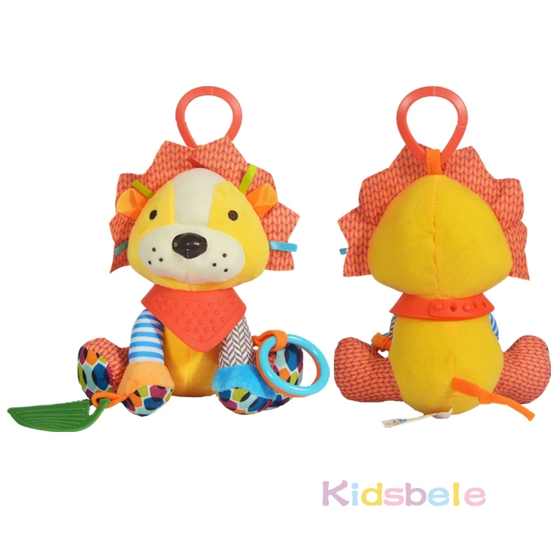 Infant Rattles Baby Toys Handbell Strollers For Doll Plush Toy For Newborns Cartoon Animals Squeaky Sound Toys Grasp Playing Toy