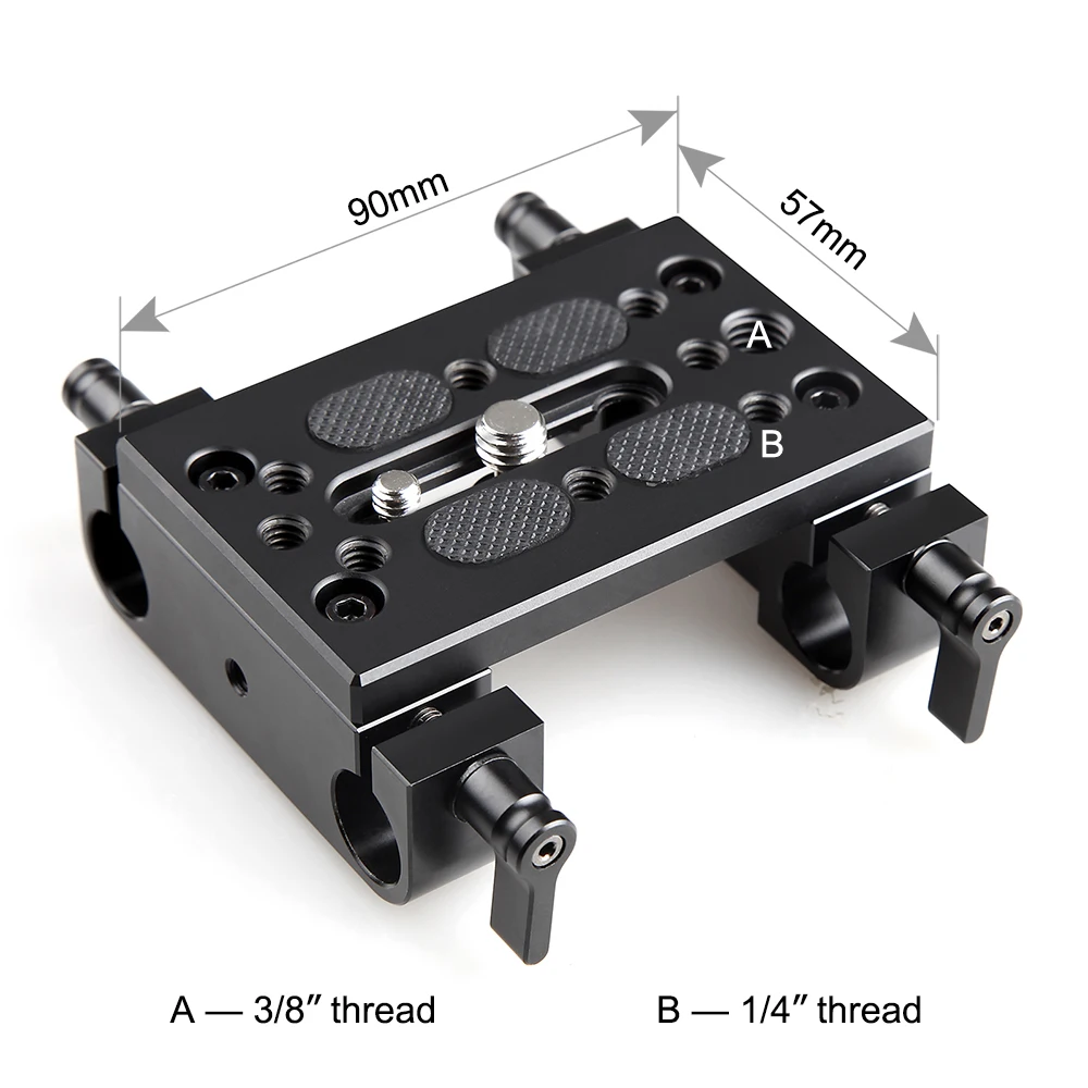 SmallRig Dslr Camera Mounting Plate Baseplate with Dual 15mm Rod Clamp Railblock Support Quick Release Tripod Mount Plate - 1775