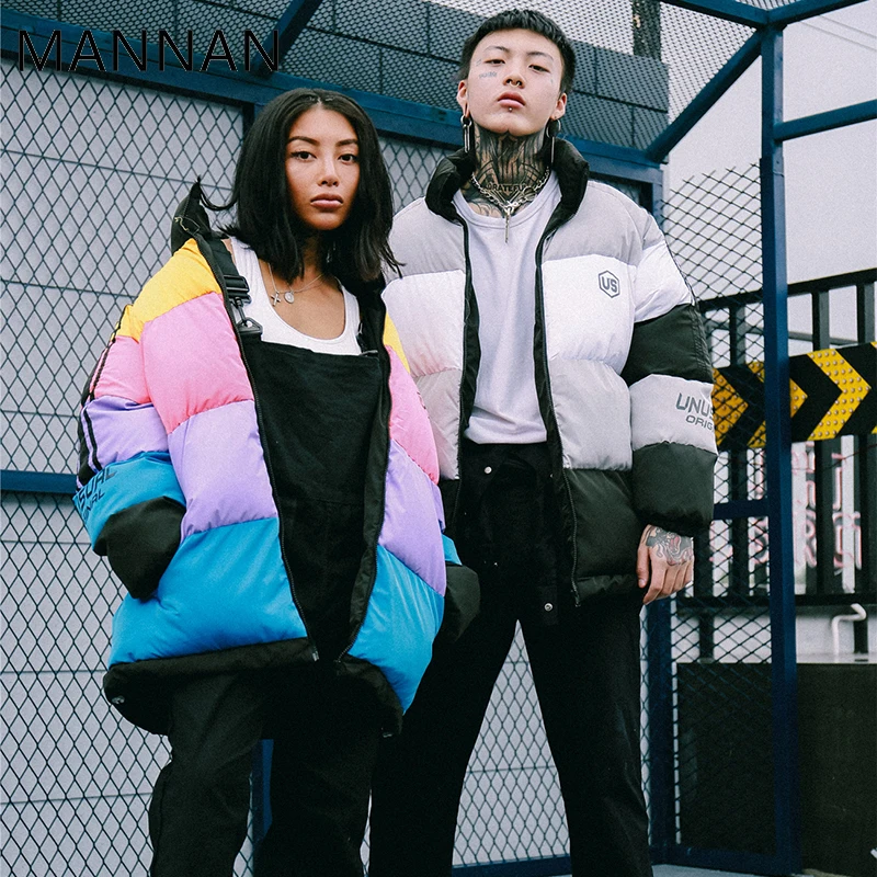 MANNAN зимняя куртка Мужская парка теплая Толстая ветровка уличная одежда Harajuku
