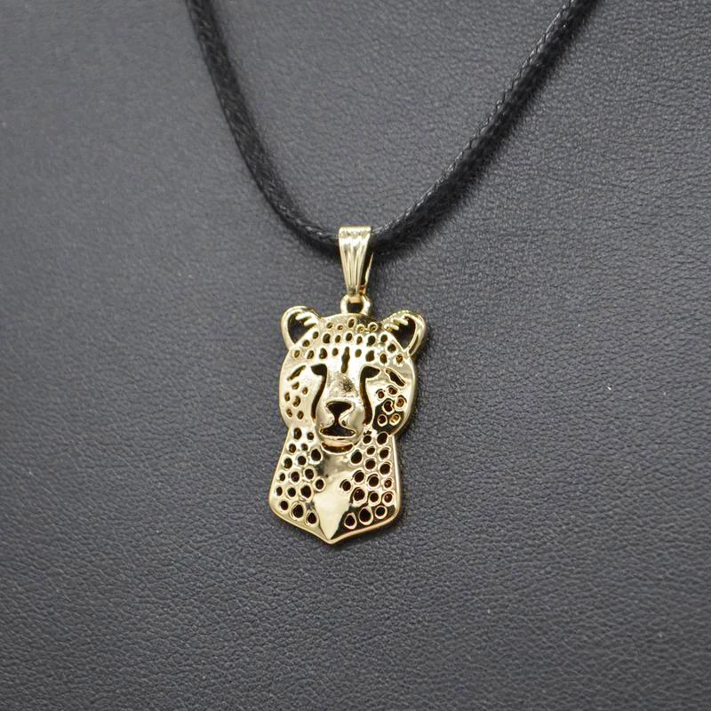 Веревочная цепочка ювелирные изделия женские серебряные ювелирные изделия ожерелье с гепардом влюбленных Металлические ожерелья в виде животных Прямая поставка