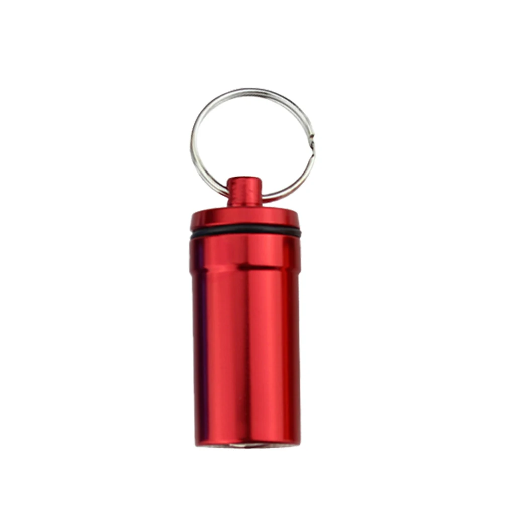 

Waterproof Pill Box Case Anodized Aluminum Capsule Bottle Cache Drug Holder Medicine Box Container With Keychain