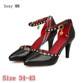 

High Heels D'Orsay Ladies High Heel Shoes Pumps Women Stiletto Woman Party Wedding Shoes Kitten Heels Plus Size 34 - 40 41 42 43