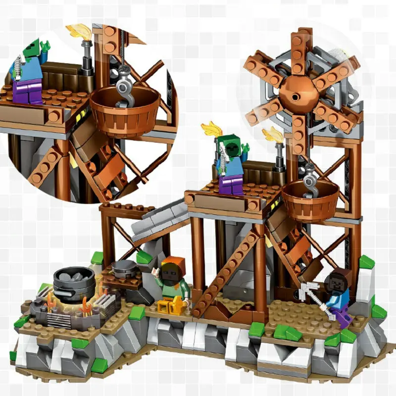 

Minecrafted Model Building Blocks Mine Alex Figure Luminous Bricks Set Compatible LegoINGly Educational Toys For Children Gift