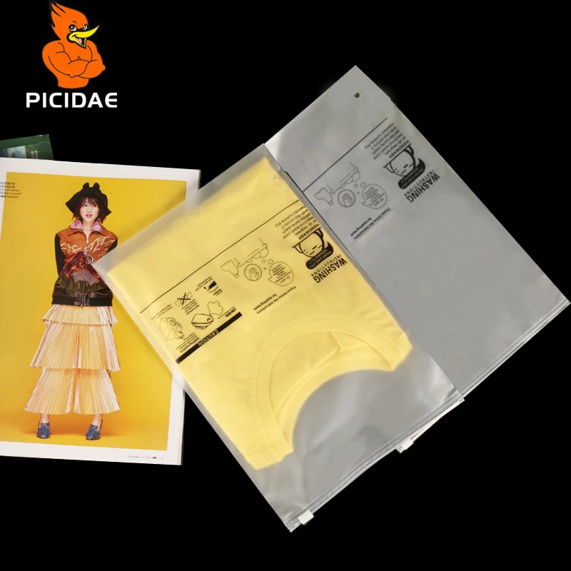 

Washed Logo Zipper Matte Plastic Frosted Ziplock Slide Closing Valve Reseal Package Bag Clothing Pants Shirt Shoes Sock Quilt
