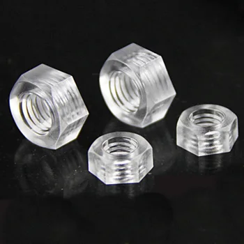 

20pcs M3 M4 M5 M6 Nut screws set hex nuts plastic nylon screw Transparent insulation plastic