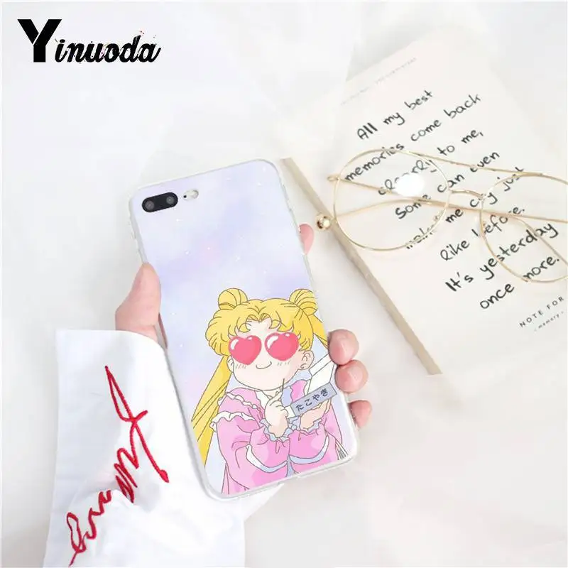 Чехол для телефона Yinuoda розовый чехол с японским аниме Kawaii Sailor Moon iphone XSMAX 6 6s 7 7plus 8