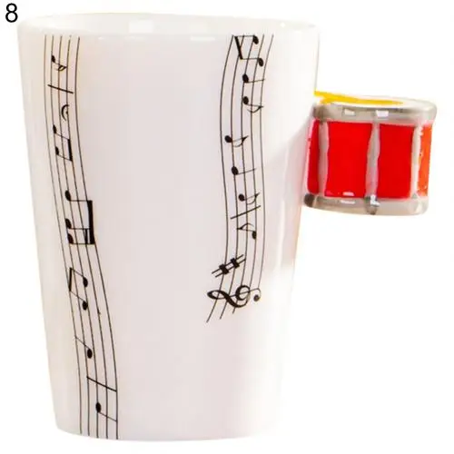 Новая гитара с расцветкой музыкальная Note керамическая кофейная кружка домашняя офисная кружка модный подарок молочный чай Вода Кофе Инструменты Студенческая чашка тоже - Цвет: 8