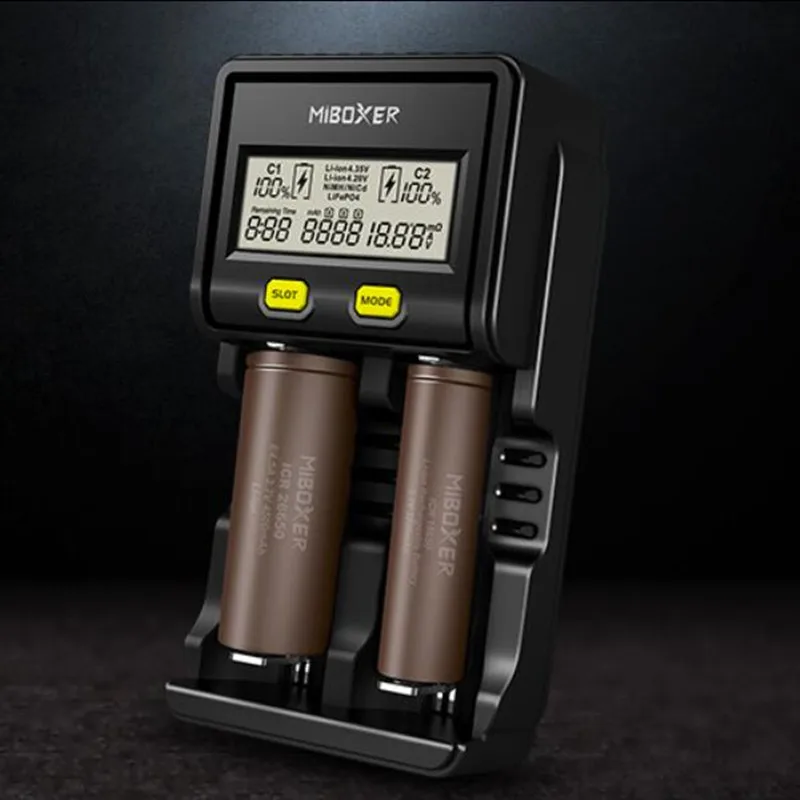 

Lithium Battery Charger Miboxer Smart Battery Charger C2-4000 professional instruction-level measurement two channel max 2*1.5A